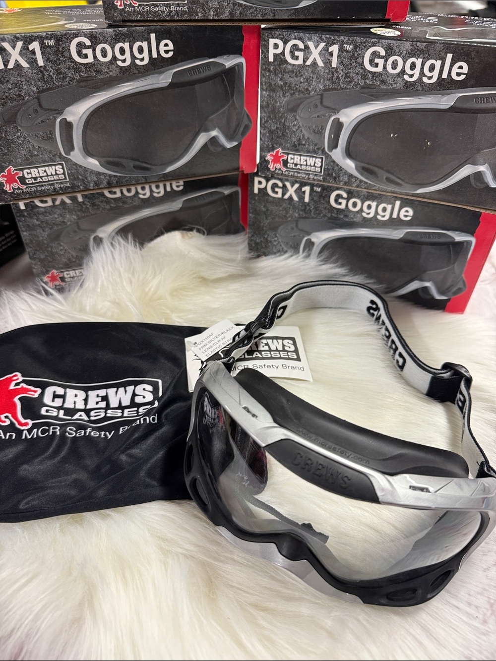 Safety PGX1 Men’s Protective Goggles — Black and Silver